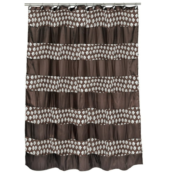 Zahari Home Sinatra Bathroom Shower Curtain Glamorous Bling Fabric Shower Curtain, 72"x70", Brown
