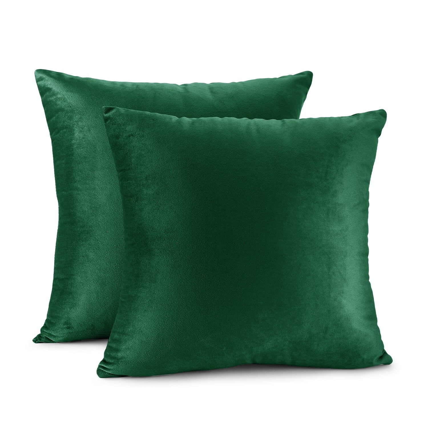 Porch & Den  Cosner Microfiber Velvet Throw Pillow Covers (Set of 2) Hunter Green 20" x 20"
