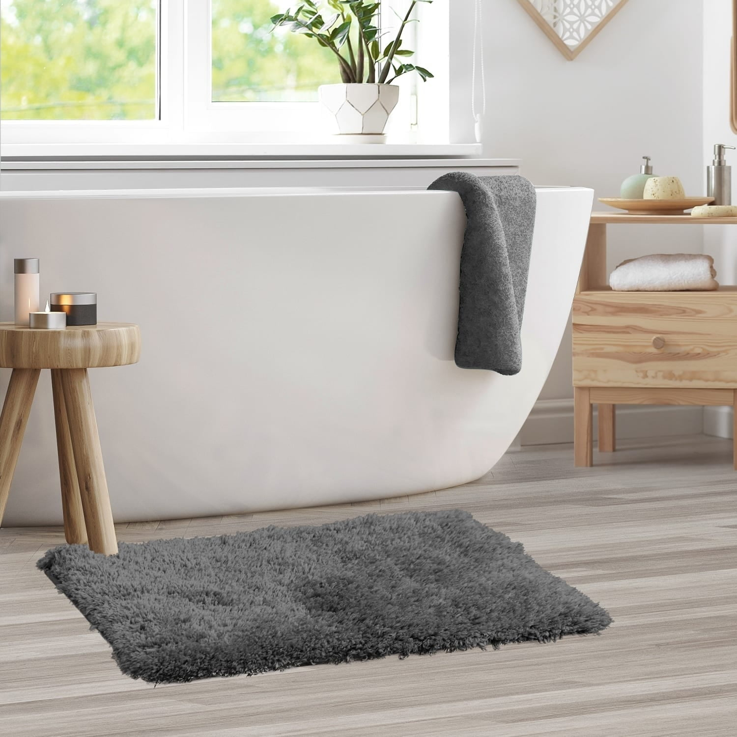 Clara Clark Set of 3 Absorbent Bath Mat Non-Slip Backing Rubber Bathroom Rugs, Large, 20x32, Royal Blue