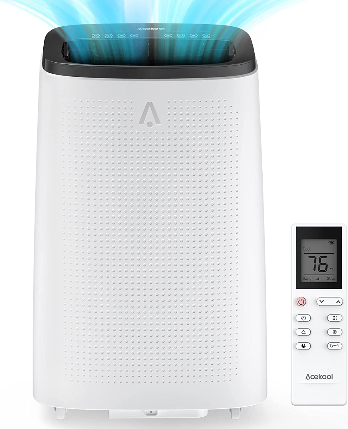 Portable Air Conditioner 14,000 BTU, A/C for Rooms up to 750 Sq. Ft, Built-in Dehumidifier,  Reusable Air Filter, and Window Kits