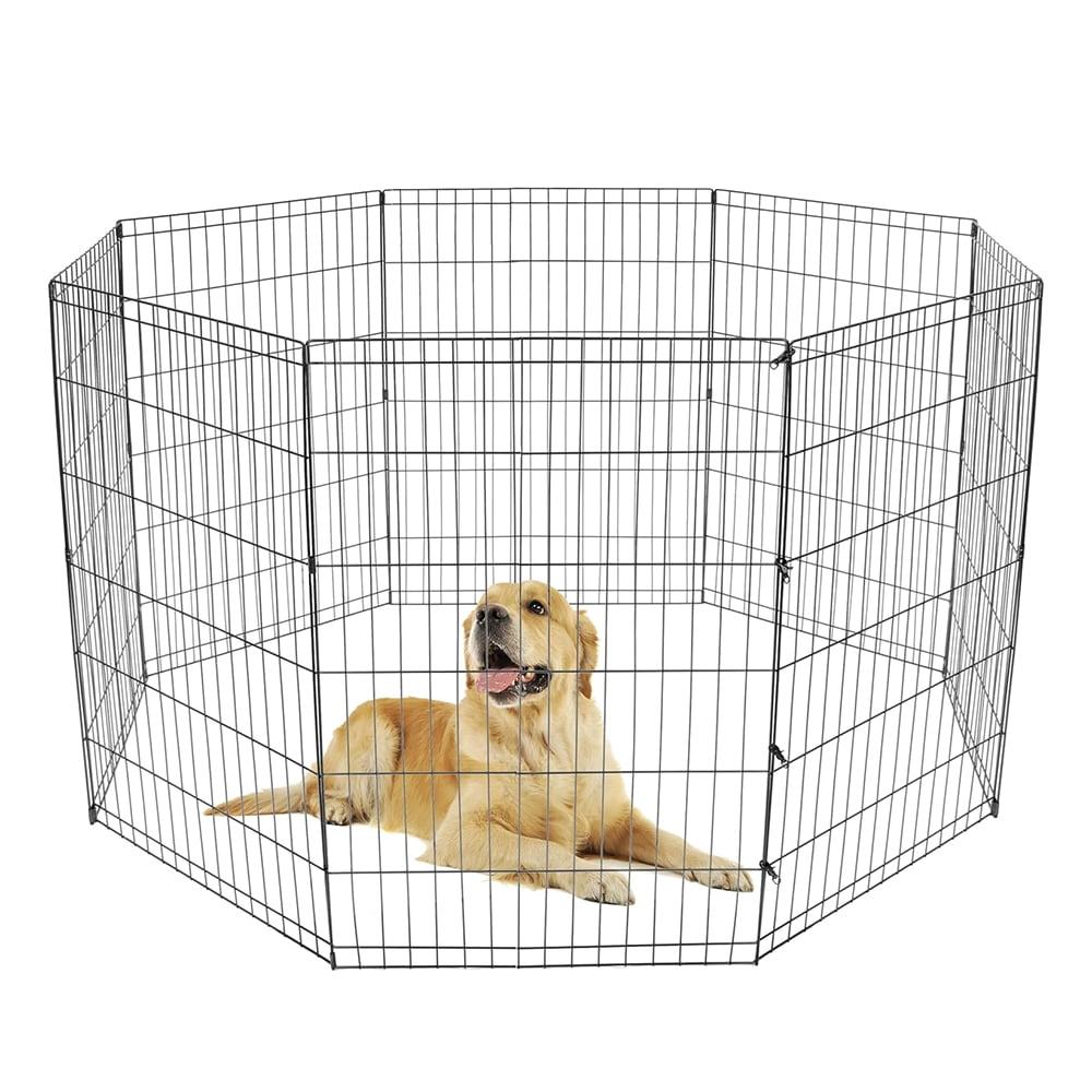 Dkeli Dog Fence Outdoor Dog Playpens for Small Dogs, Portable, Foldable,24 inch