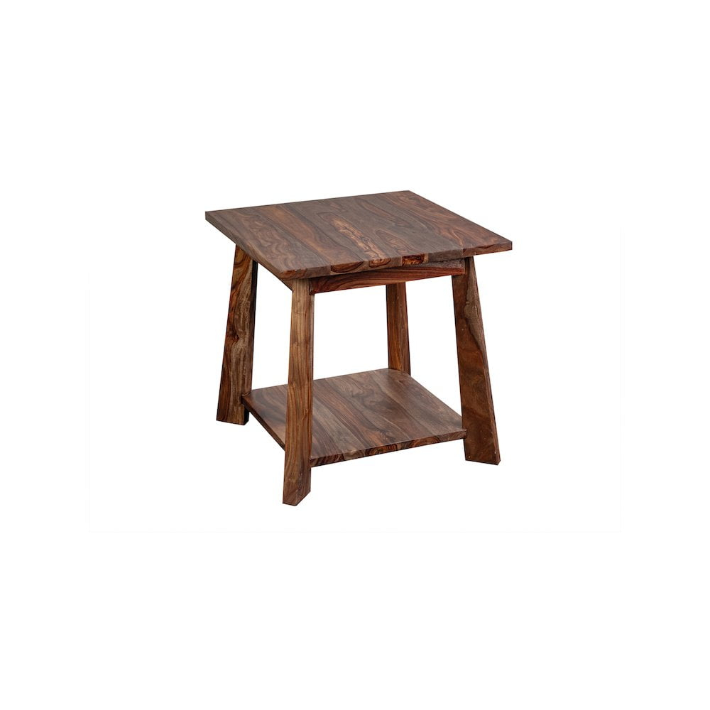 Porter Designs Kalispell Solid Sheesham Wood End Table - Harvest.