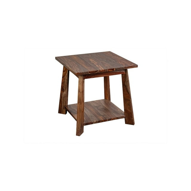Porter Designs Kalispell Solid Sheesham Wood End Table - Harvest.