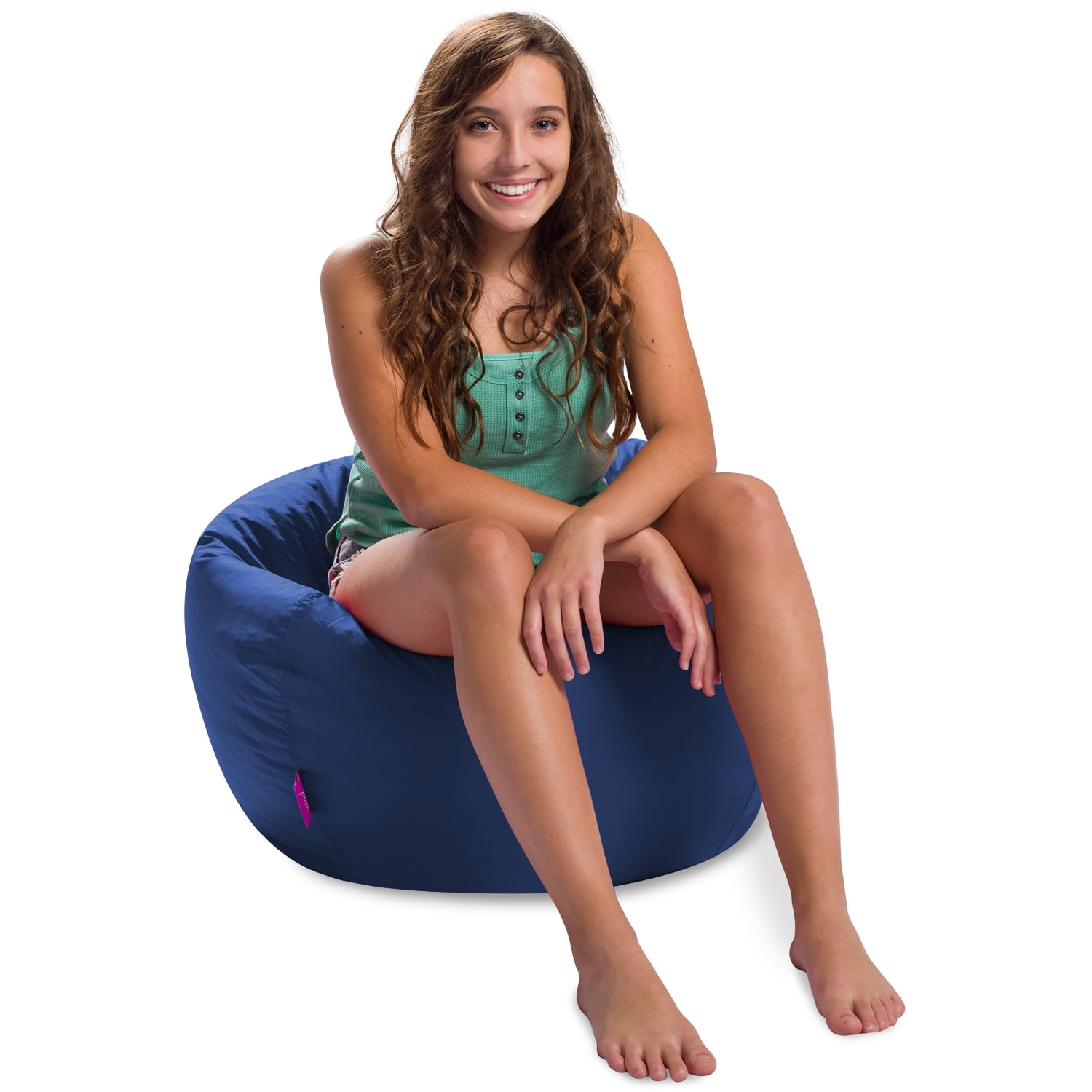 Posh Creations Classic Bean Bag Chair, Bean Bag Lounger, Kids, 2.5 ft, Navy