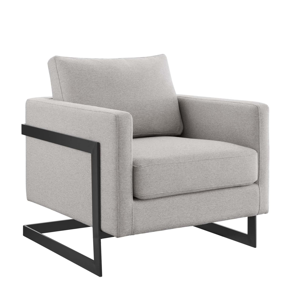 Posse Upholstered Fabric Accent Chair Black Camel