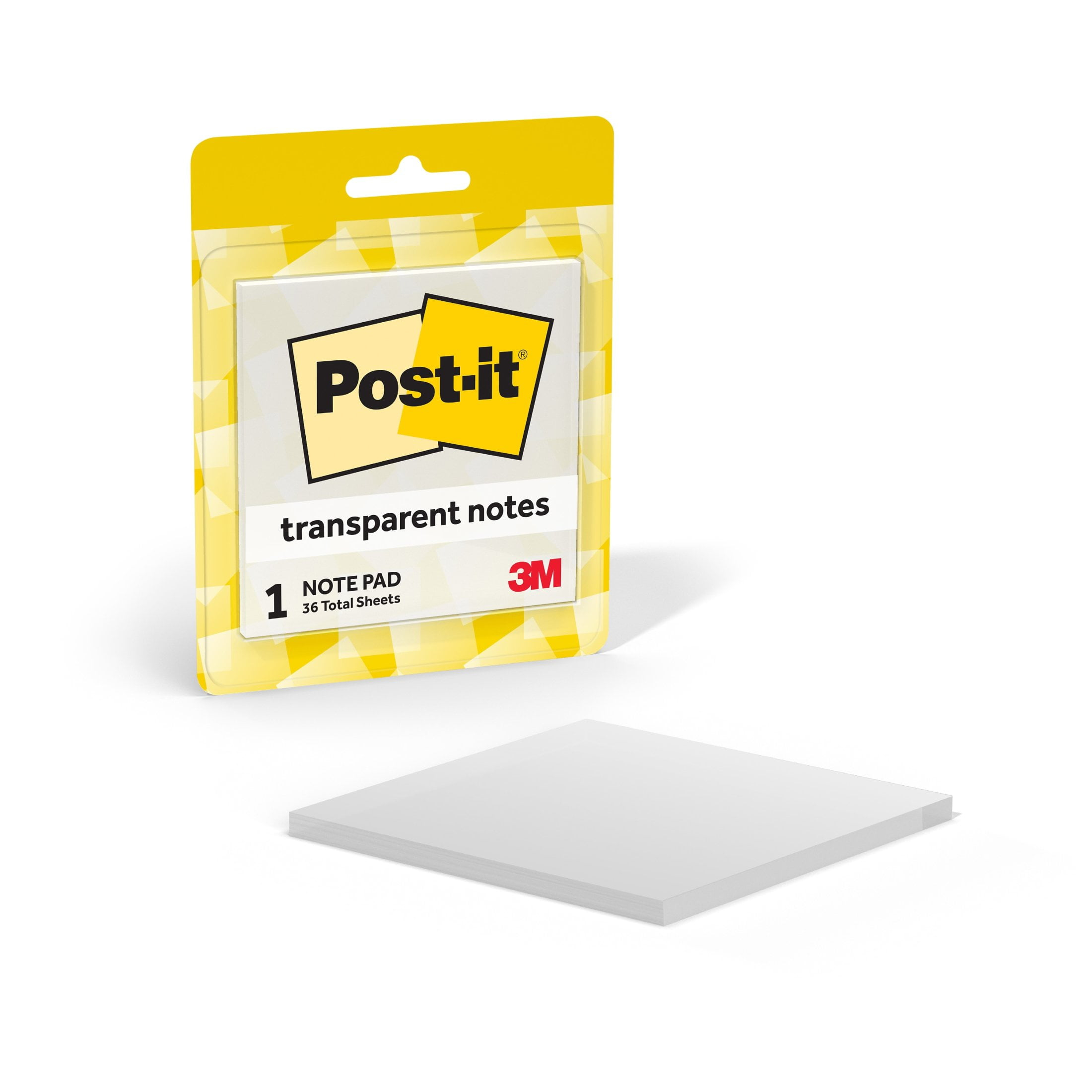 Post-it Transparent Notes, Clear, 2.8 in. x 2 .8 in., 36 Sheets, 1 Pad