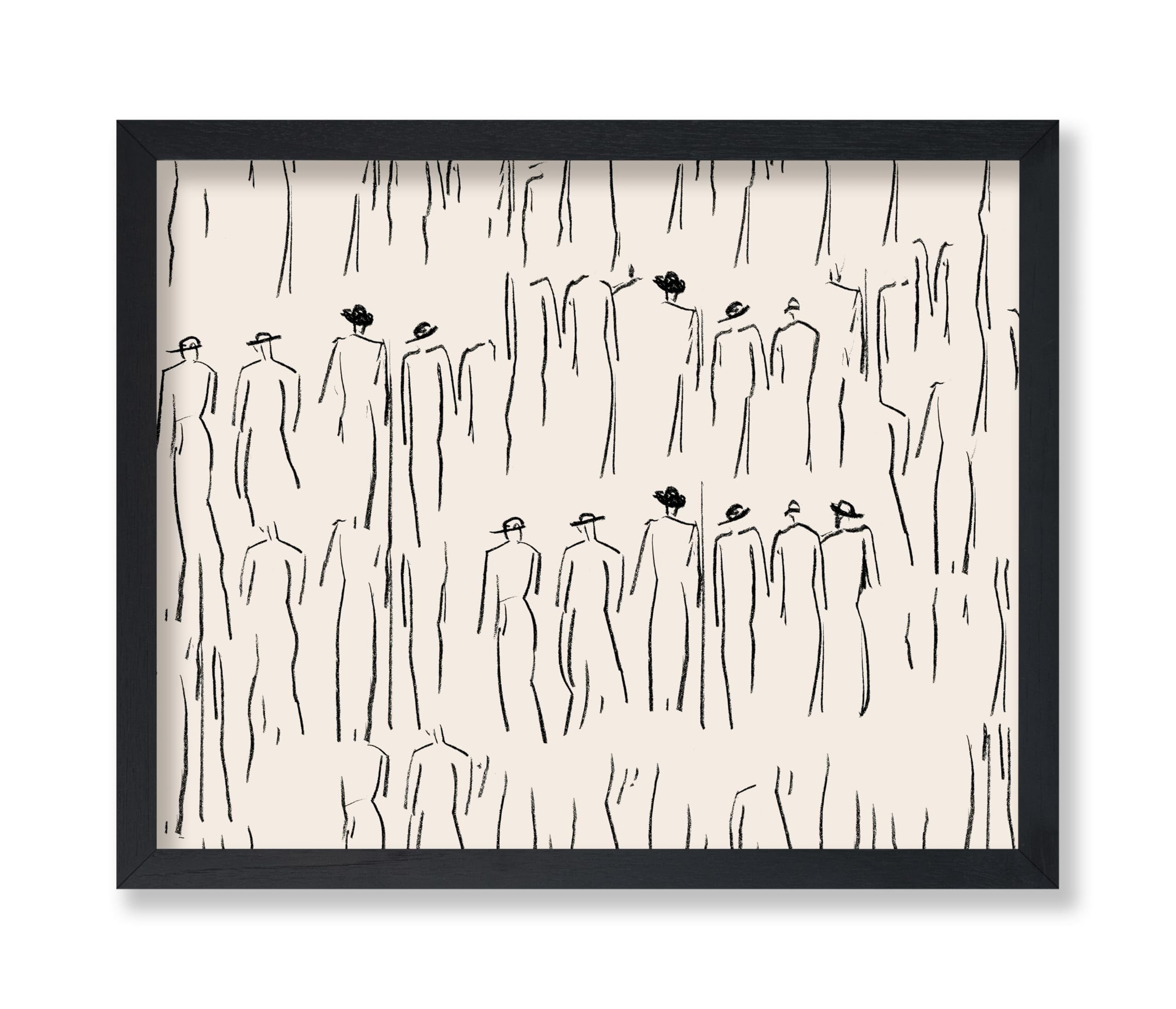 Abstract Figure Wall Art Vintage Sketch Prints Minimalist Painting Black and White Line Drawings Prints for Living Room Vintage Poster Sketch Figures Abstract Line Art Man Artwork 16x20inch No Frame