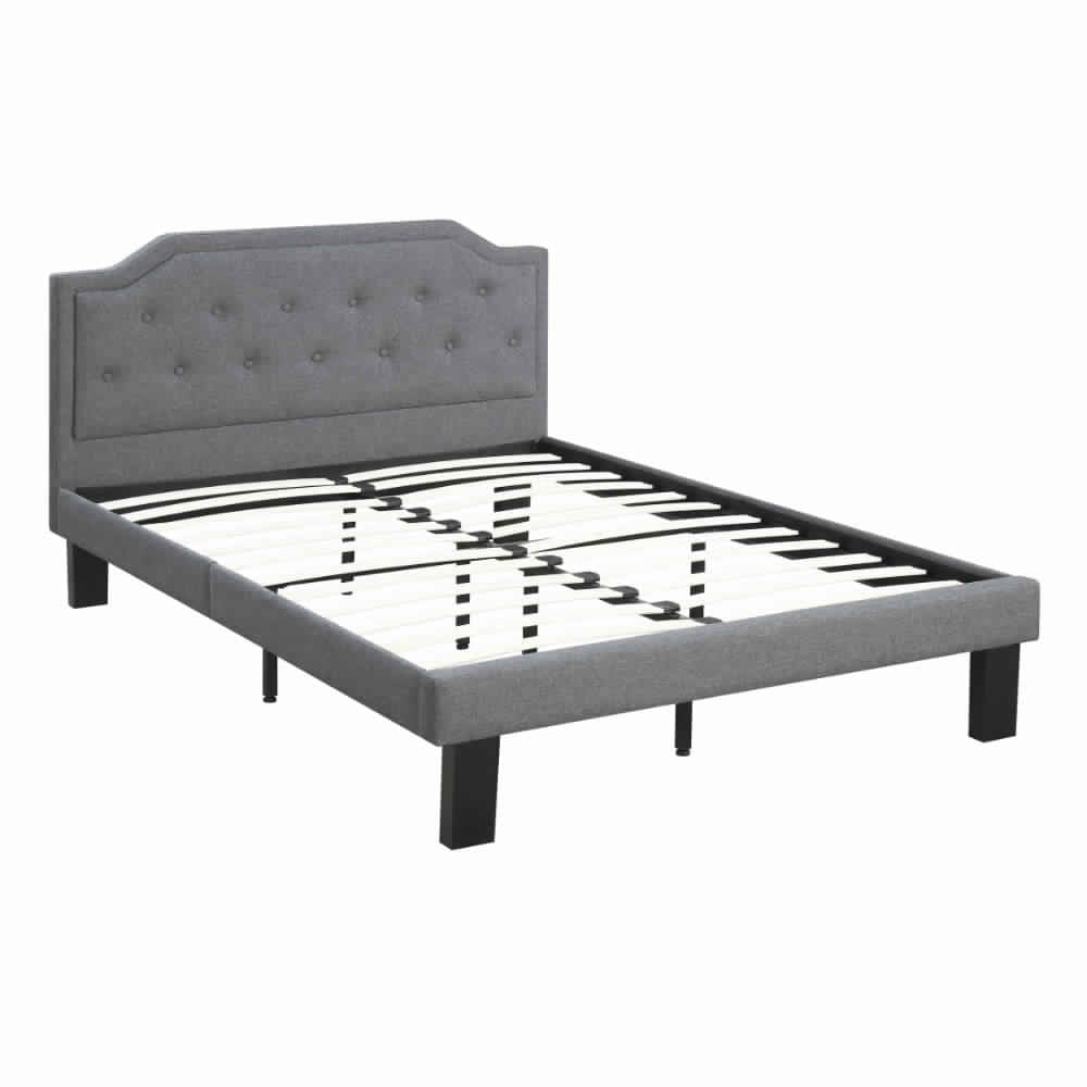Poundex F9346T Teen Twin Size Bed In Gray Fabric