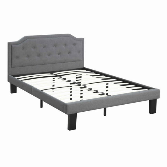 Poundex F9346T Teen Twin Size Bed In Gray Fabric
