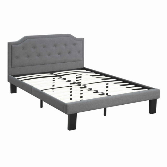 Poundex F9346T Teen Twin Size Bed In Gray Fabric