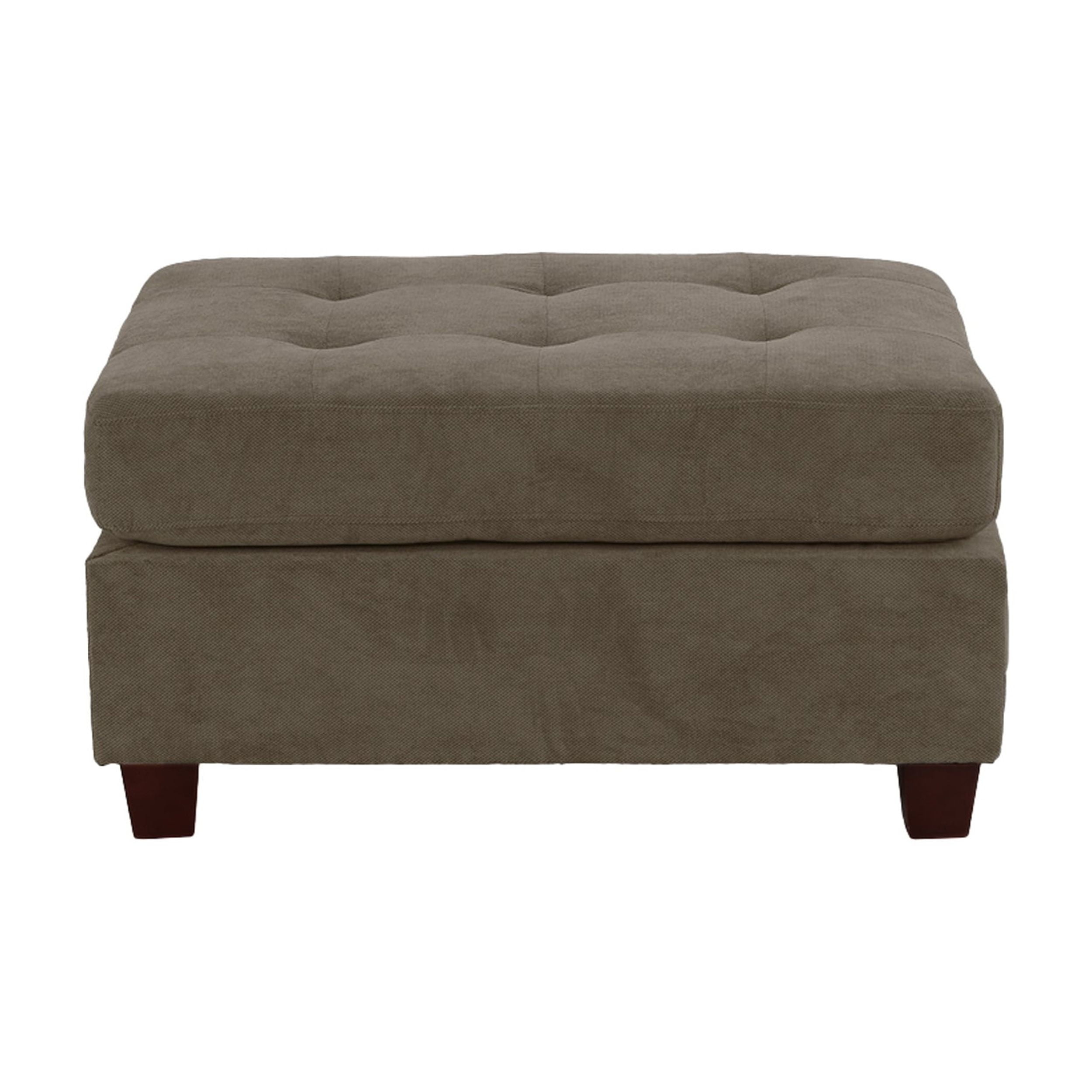 Poundex Furniture Fabric Cocktail Ottoman in Charcoal Gray Color