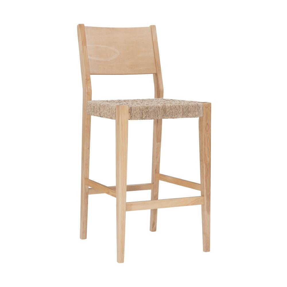 Powell Cadence Basketweave Back Handwoven Bar Stool, Natural (Set of 2)