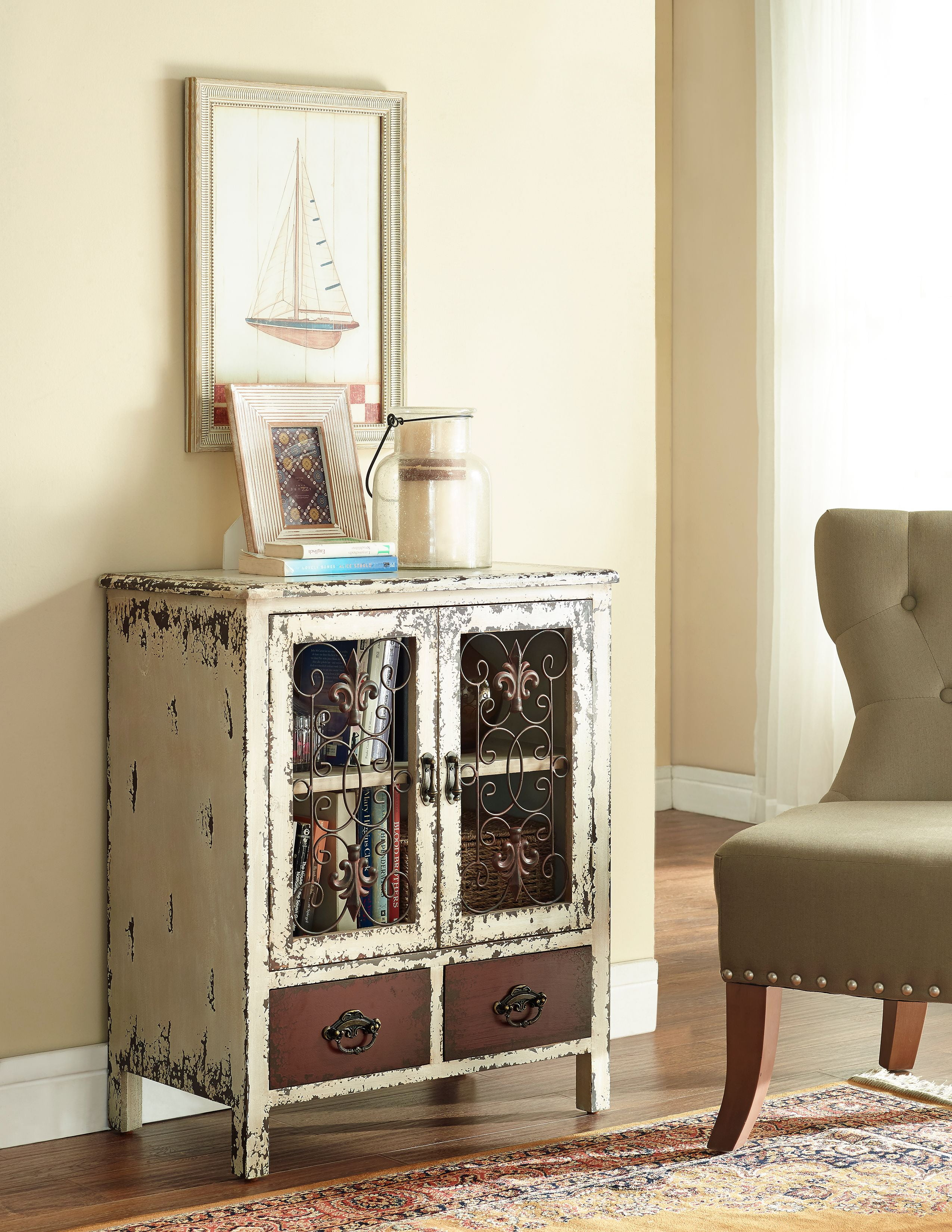 Powell Parcel 2 Door 2 Drawer Console-Item Package Quantity:1,Quantity:1