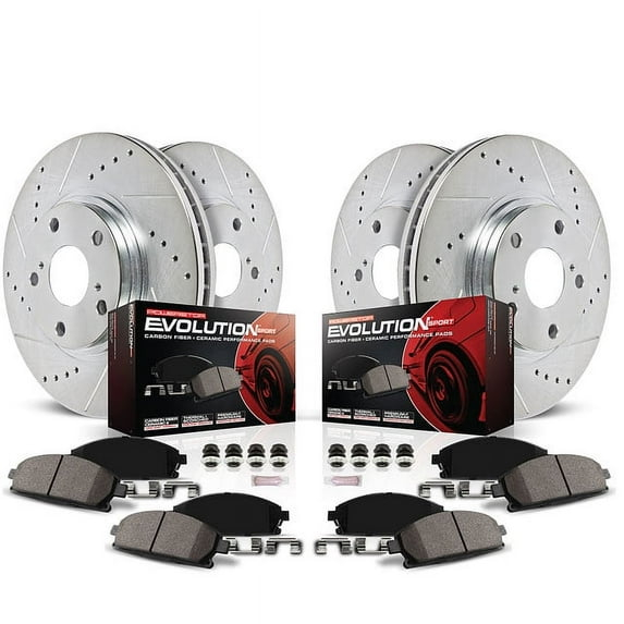 PowerStop Front and Rear Z23 Evolution Sport Carbon-Fiber Ceramic Brake Pad and Drilled & Slotted Rotor Kit Fits: MERCEDES-BENZ Select Models K7828