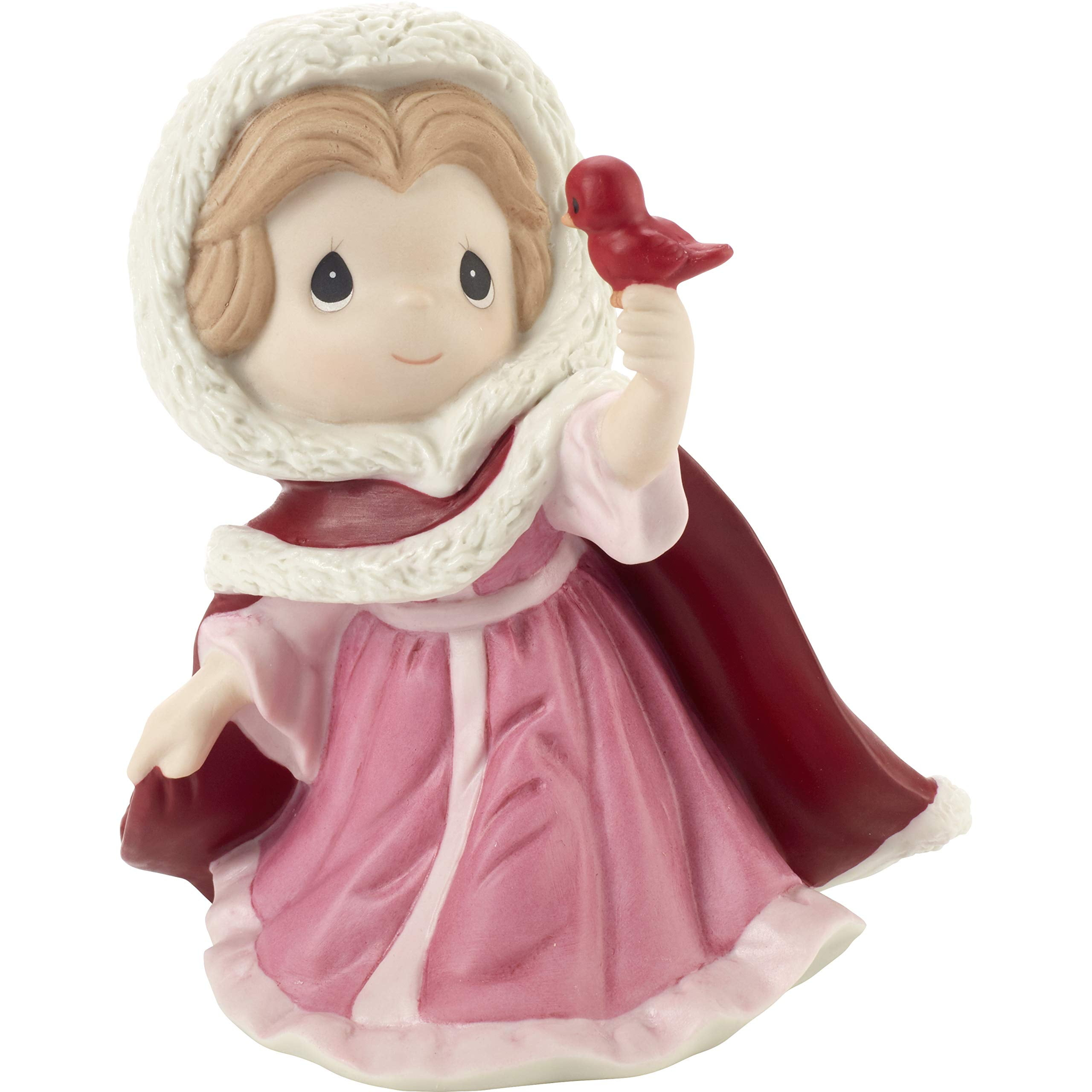 Precious Moments Disney Belle in Winter Dress Figurine, Multi