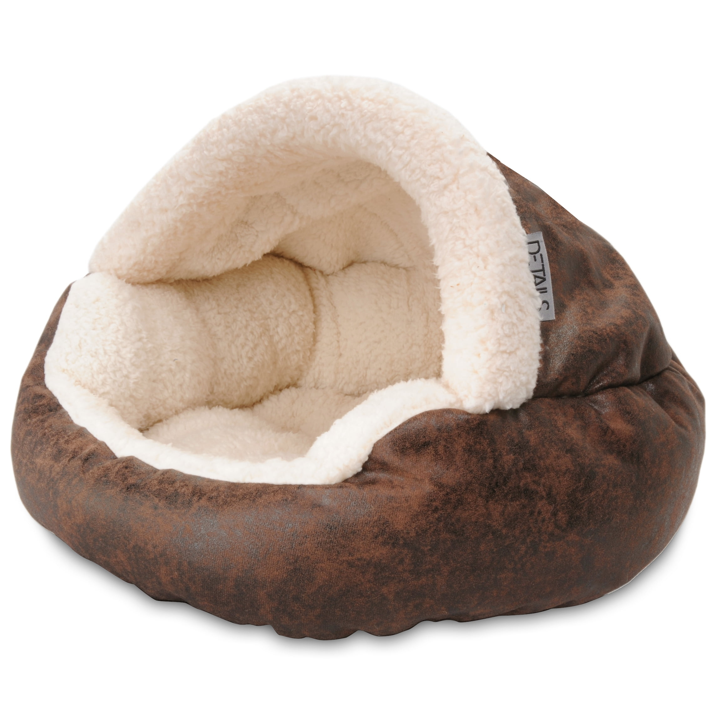 Precious Tails Vegan Leather Deep Dish Cave Pet Dog Bed - Small