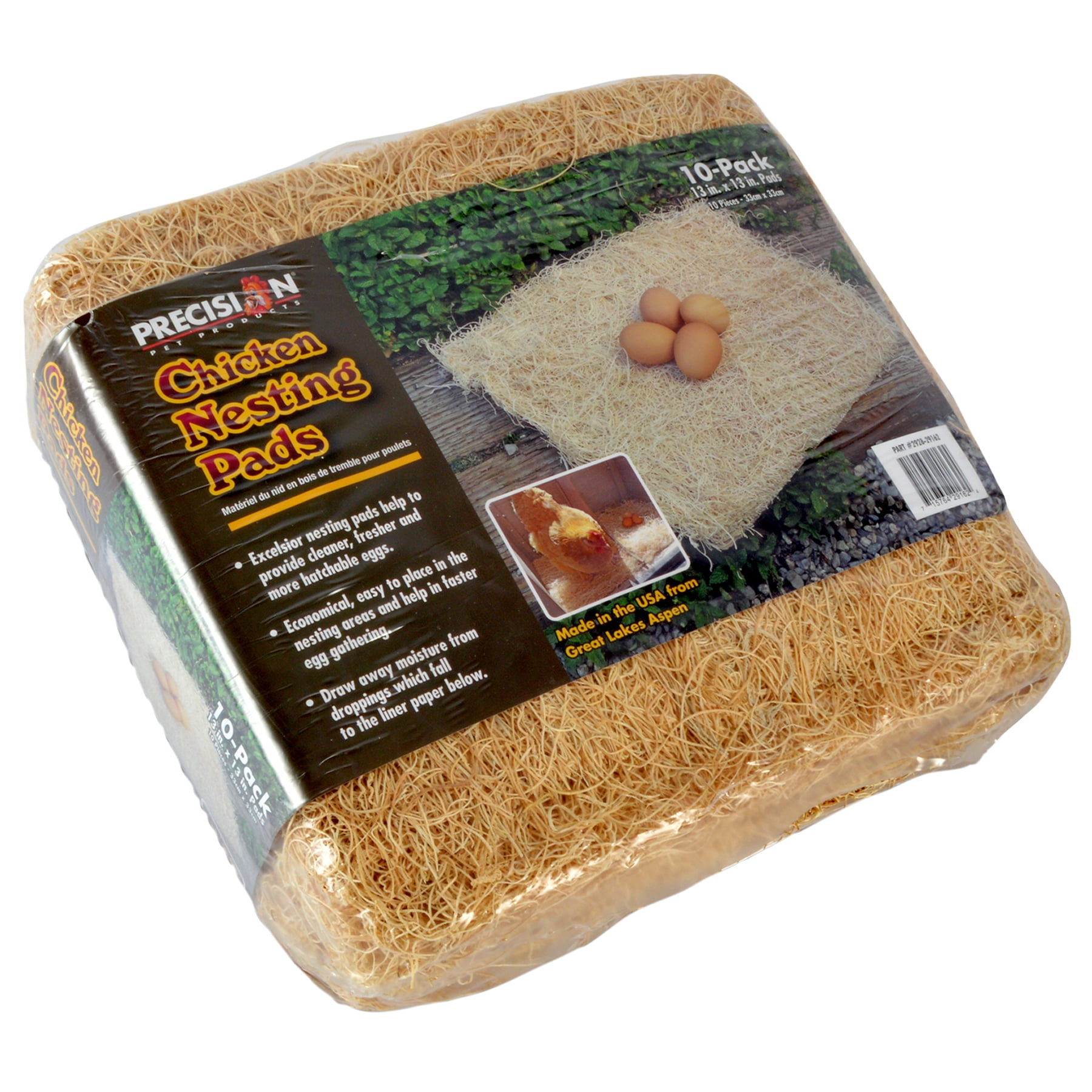 Precision Pet Chicken Bedding Nesting Pads Fits Most Nesting Boxes, 13” x 13” , Pack of 10, Beige