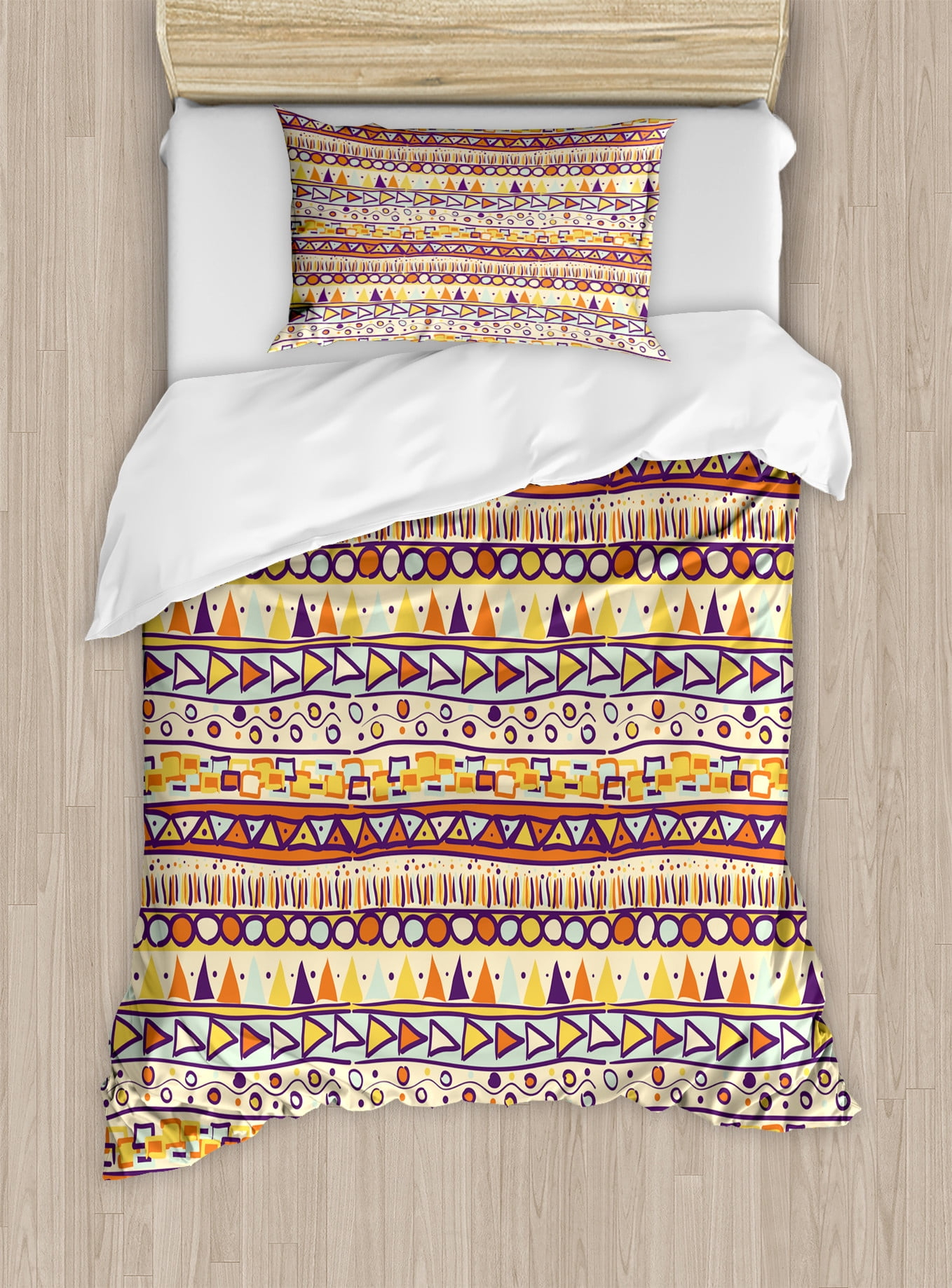 Primitive Modern & Contemporary Geometric Shapes Duvet Cover Set