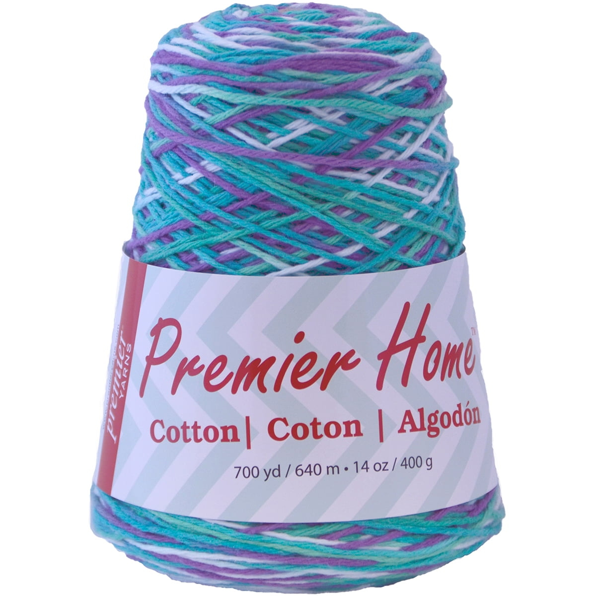 Premier Yarns Home Cotton Cone Yarn, Ideal Knitting and Crochet Supplies, Cotton-Polyester Blend, Multi, Water Lilies
