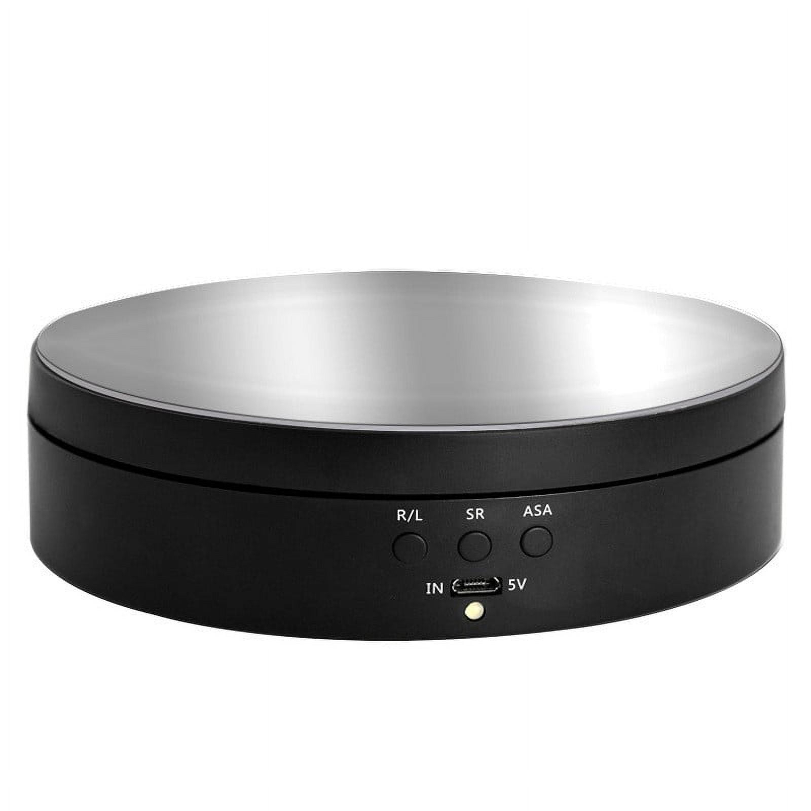 Black and Silver 5.43 Inch Motorized Rotating Display Stand