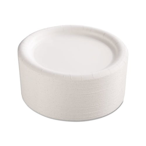 AJM Packaging Corporation Premium Coated Paper Plates, 9" dia, White, 125/Pack, 4 Packs/Carton