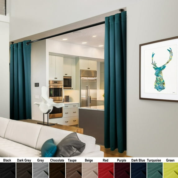 Premium Heavy Duty Room Divider Curtain / Patio Curtain with Grommet 1 Panel - Turquoise 150" x 108"