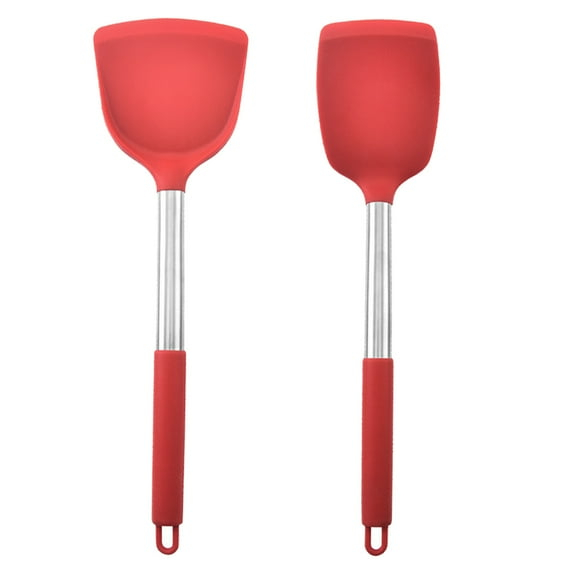 Premium Silicone and Steel Cooking Utensil Set, Red