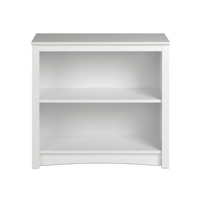 Prepac Home Office 2-Shelf Standard Bookcase with Durable Laminate Finish, White