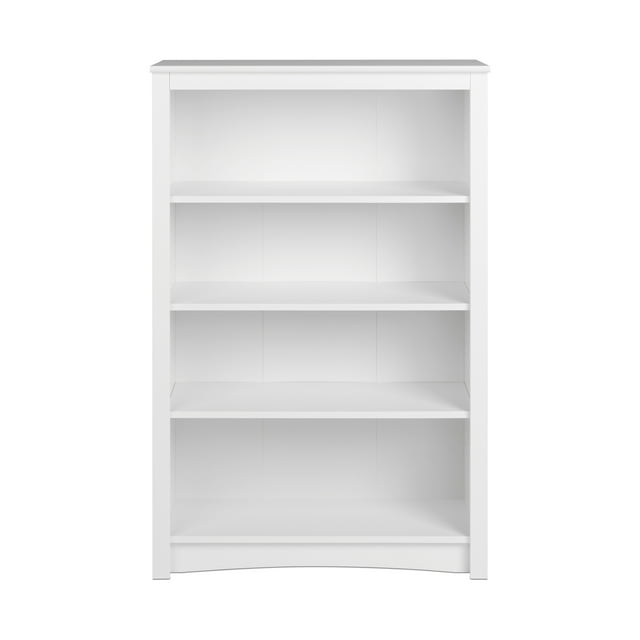 Home Office 4-Shelf Standard Bookcase, 31.5 in. W x 48 in. H x 13 in. D, White