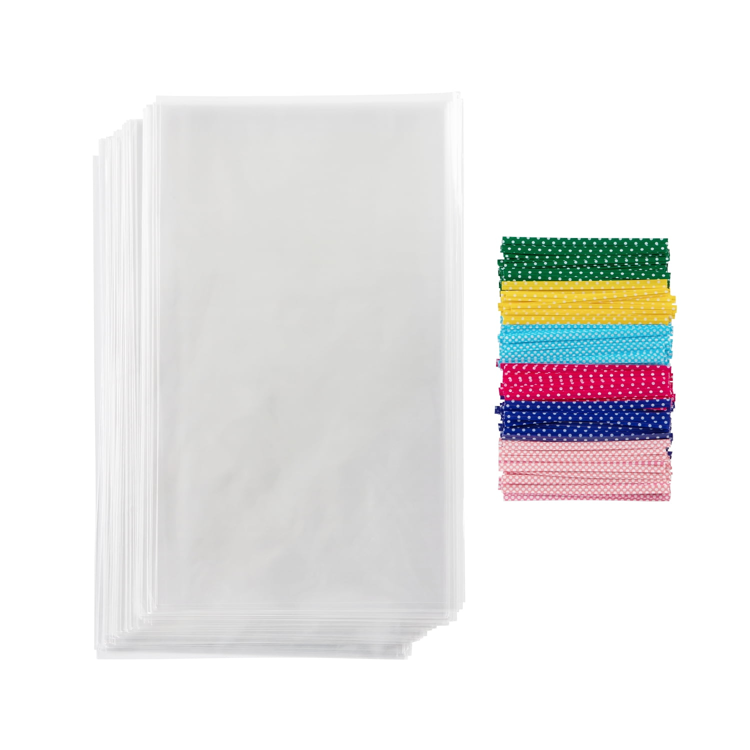 Prestee 200pk Self-Sealing Clear Plastic Cellophane Bags, 6x10 Goody Bags, Candy Bags, Cookie Bags for Gift Giving, Clear Bags Self-Sealing