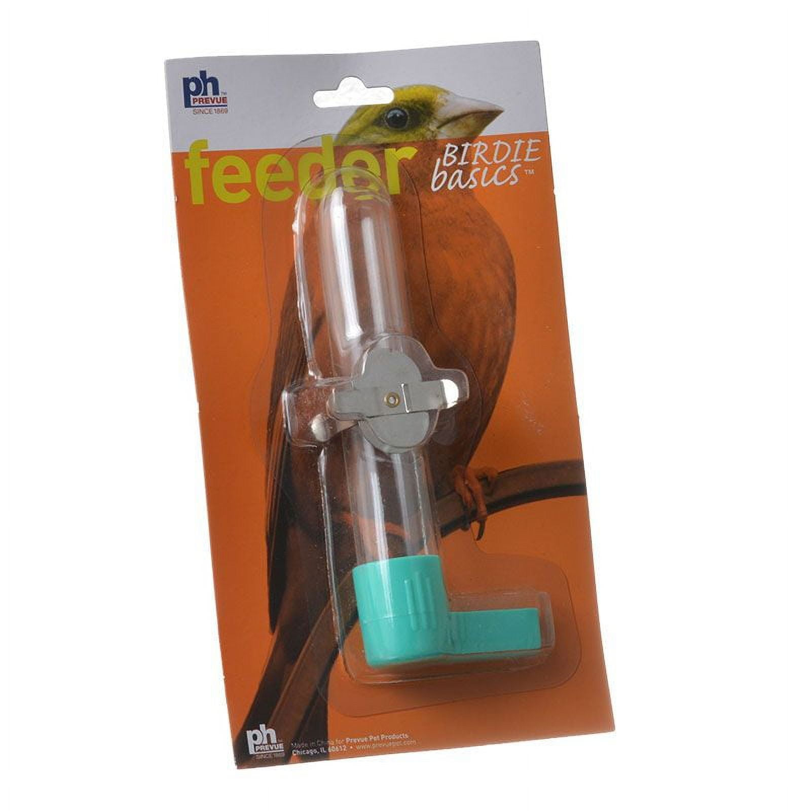 Prevue Pet Products BPV1188 6-Inch Glass Tube Bird Feeder with Strong Metal Slide Clip