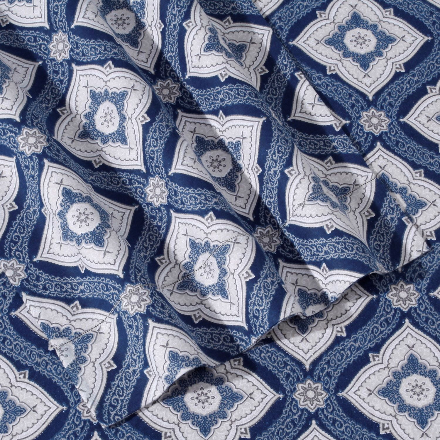 Tribeca Living Printed Deep Pocket Flannel Sheet Set Color: Damask Size: FULL SET