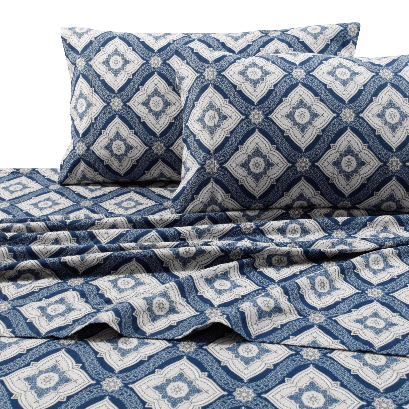 Tribeca Living Printed Deep Pocket Flannel Sheet Set Color: Damask Size: FULL SET