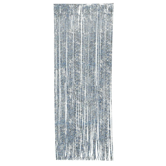 Prismatic Silver Foil Fringe Door Curtain Party Streamers 8' x 3' by Way to Celebrate