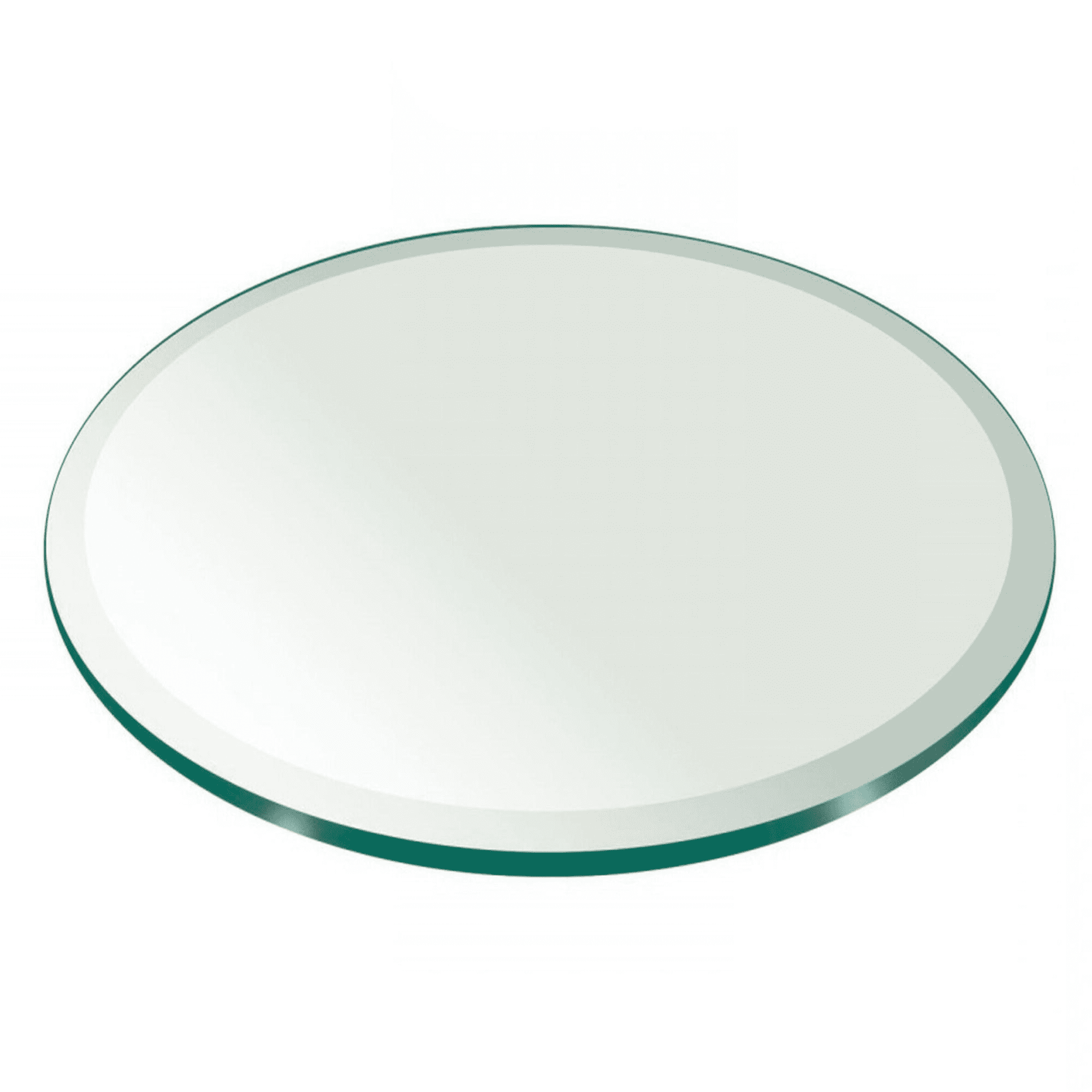 Pro Safe Glass 24" Round Tempered Glass Table Top 1/2" Thick Bevel Edge - Clear