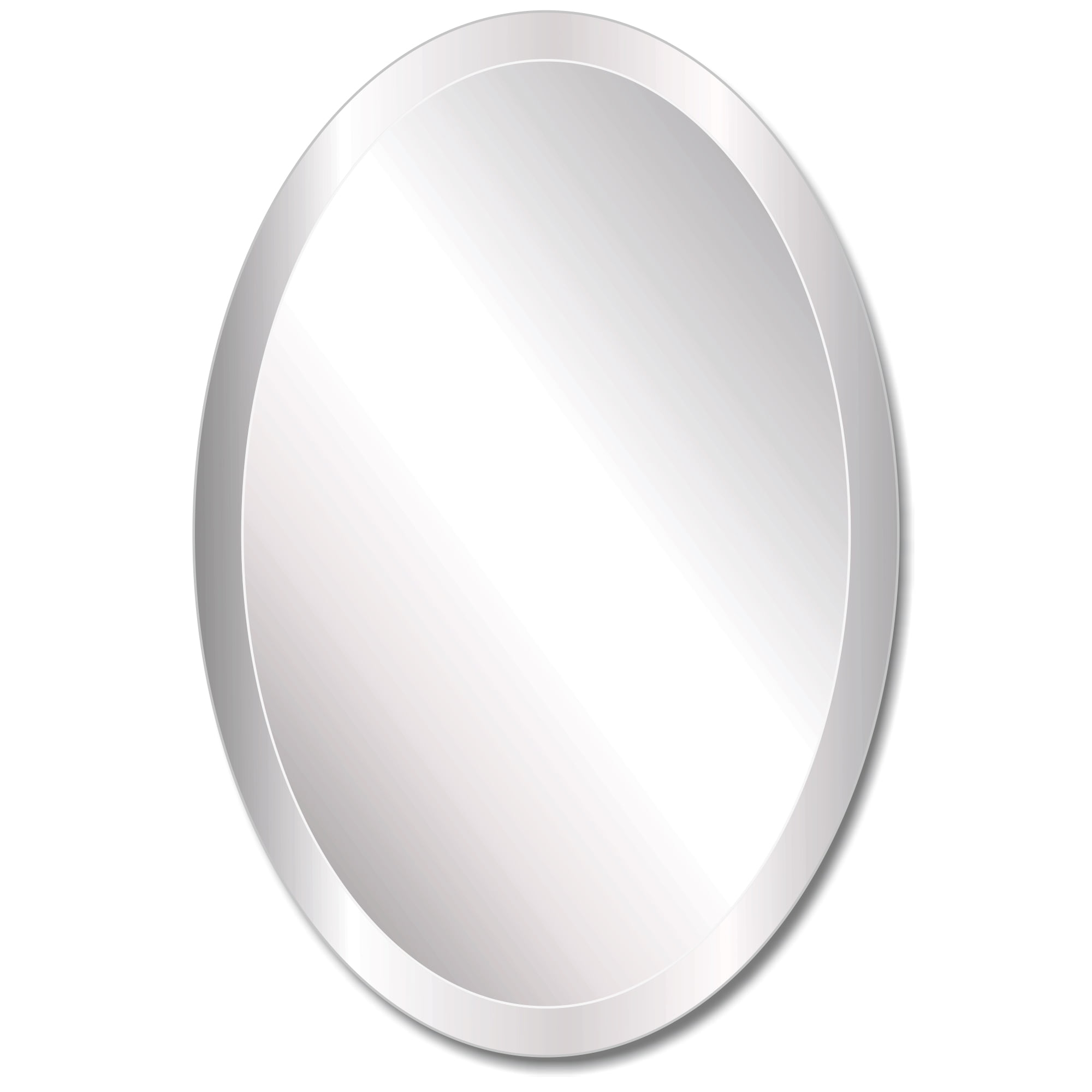 Fab Glass and Mirror Frameless Oval Beveled Wall Mirror