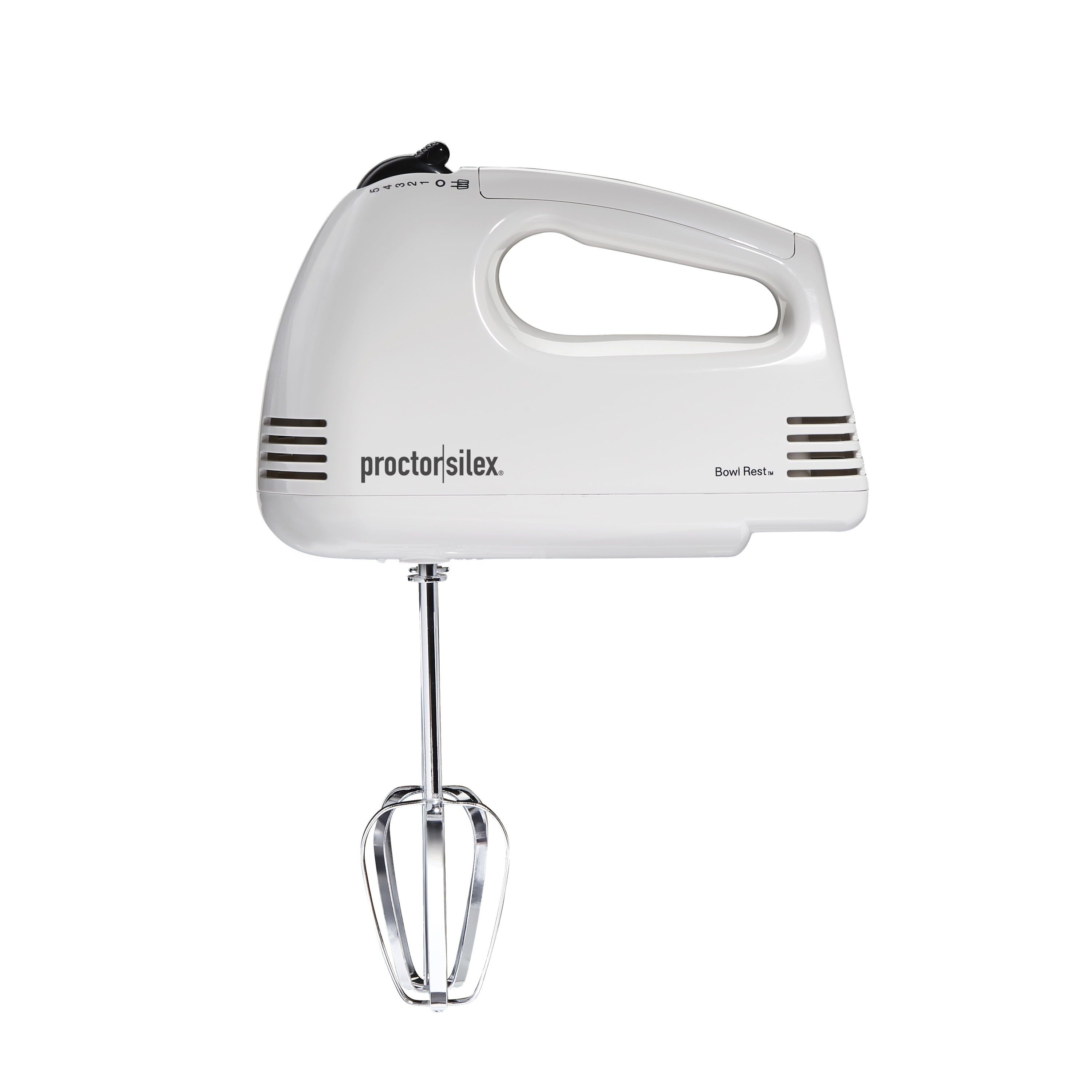 Proctor Silex Easy Mix Hand Mixer, 5 Speeds, 100 Watts, White, 62509