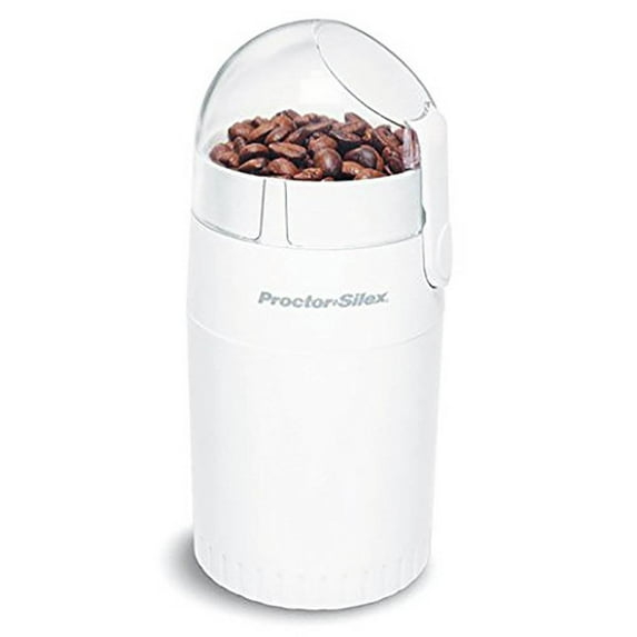 Proctor Silex Fresh Grind 10 Cup Whole Bean Steel Blade Coffee Grinder, White
