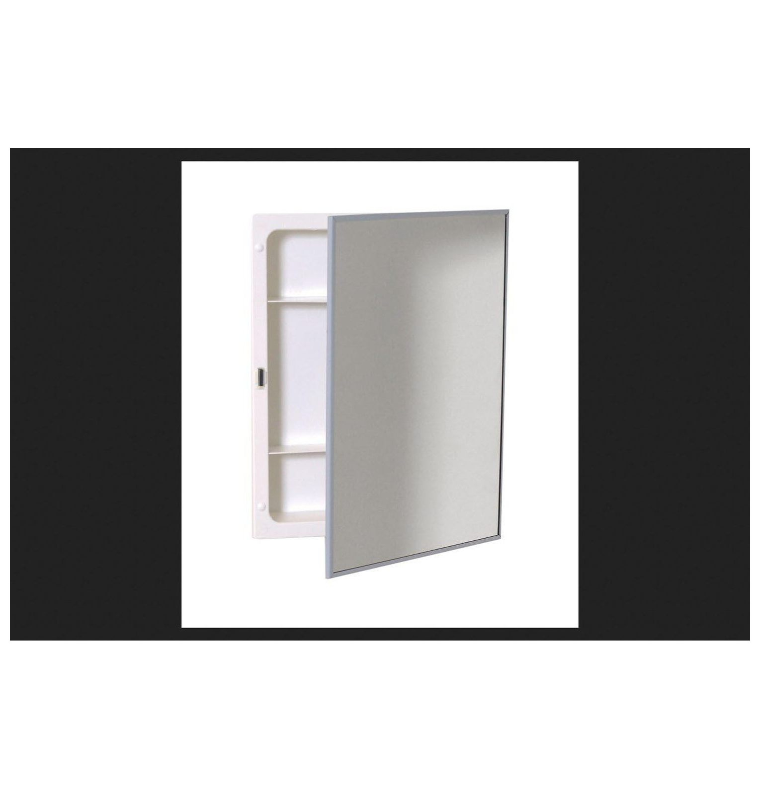 Products X311 Stainless Steel Frame Swing Door Medicine Cabinet, Surface or Recess Mount, 16.13" x 20.13" x 4"