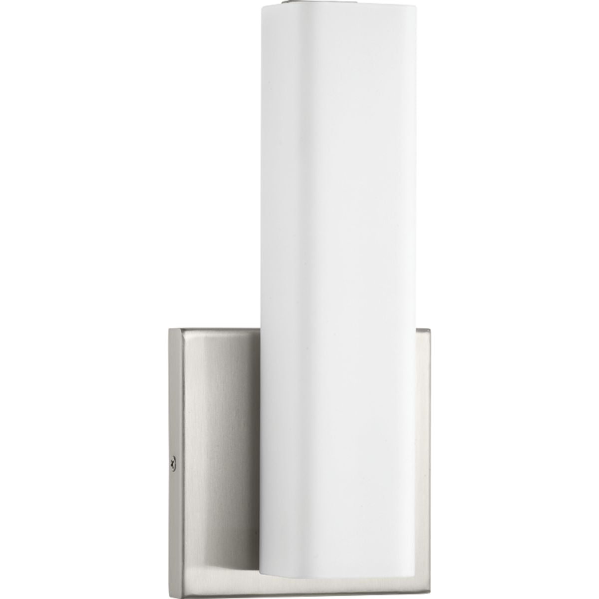 Progress Lighting, Beam Collection, 1-Light LED Wall Bracket, Brushed Nickel, Opal Glass Shade