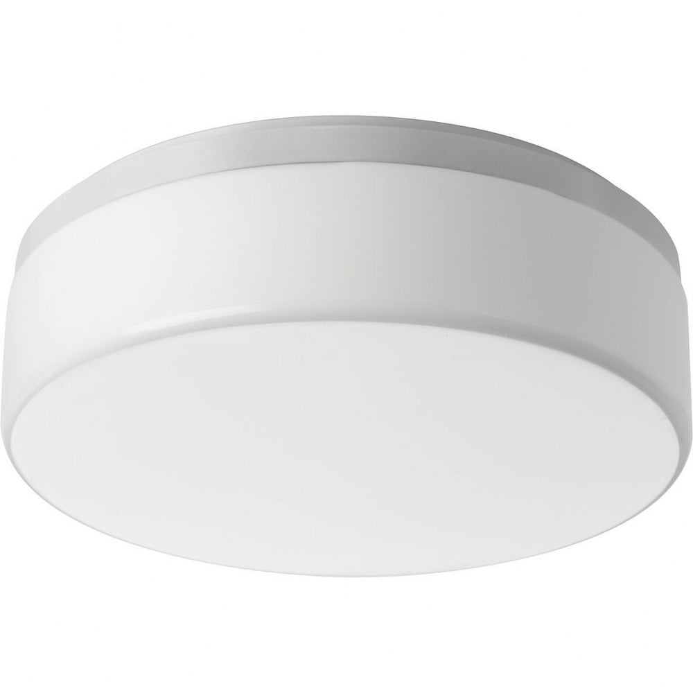 Progress Lighting Maier 1-Light LED Flush Mount, Brushed Nickel, Etched White Opal Acrylic