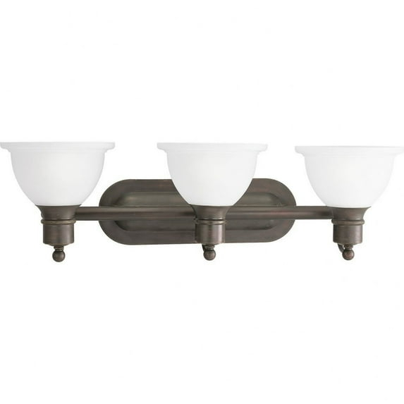 Progress Lighting Madison 3-Light Wall Bracket, Antique Bronze, White Etched Glass
