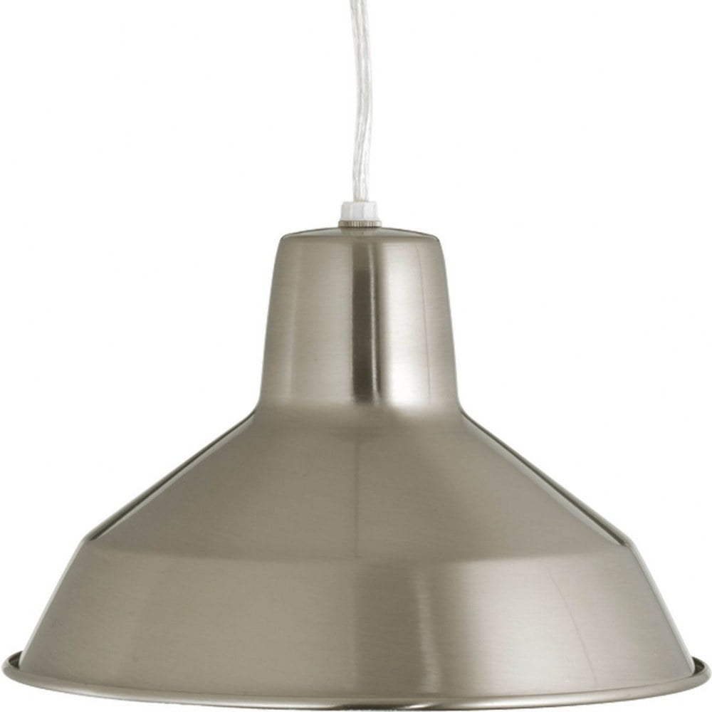 Progress Lighting, Warehouse Collection, 1-Light Mini-Pendant, Brushed Nickel, Spun Metal Shade, Material: Steel