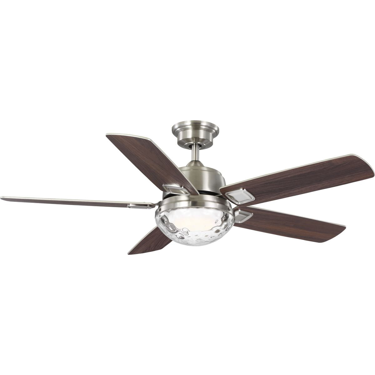 P250104-009-CS-Progress Lighting-Tompkins - 5 Blade Ceiling Fan with Light Kit-17 Inches Tall and 52 Inches Wide-Brushed Nickel Finish