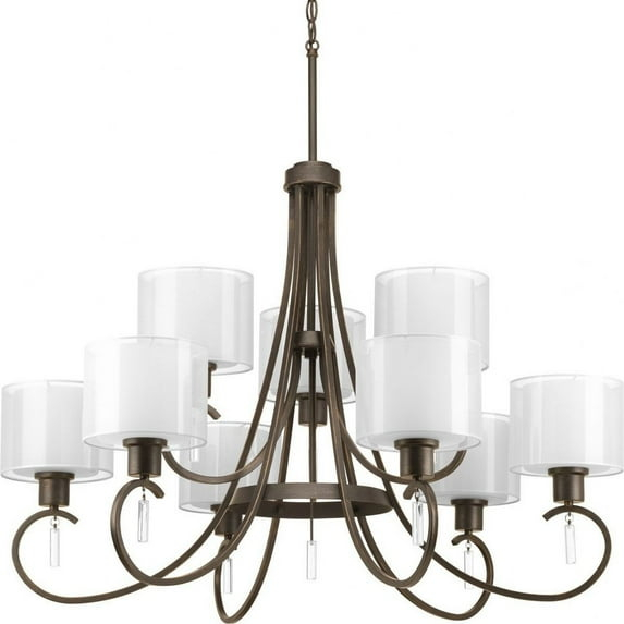 Progress Lighting P4697-20 Invite Nine Light Chandelier Light Antique Bronze