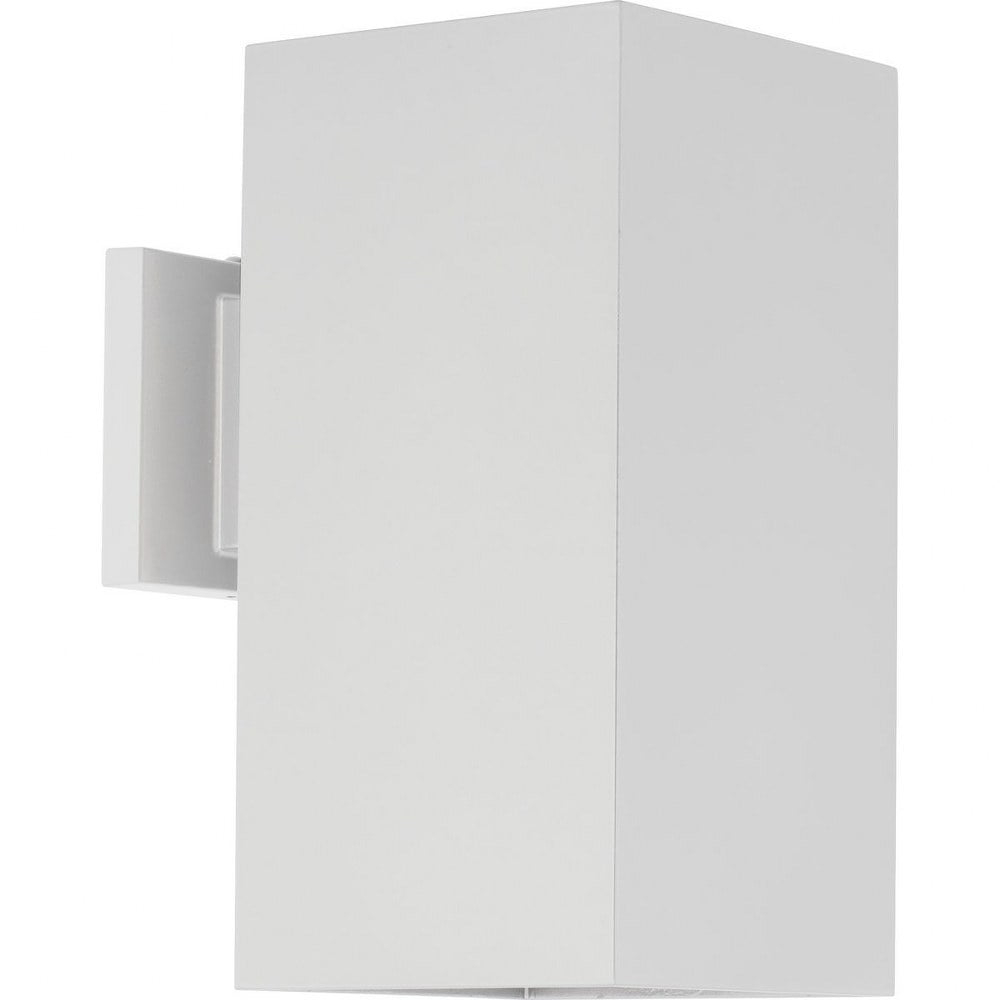 Progress Lighting, Square Collection, 1-Light Outdoor Wall Light, Antique Bronze, Material: Aluminum, Finish Color: White