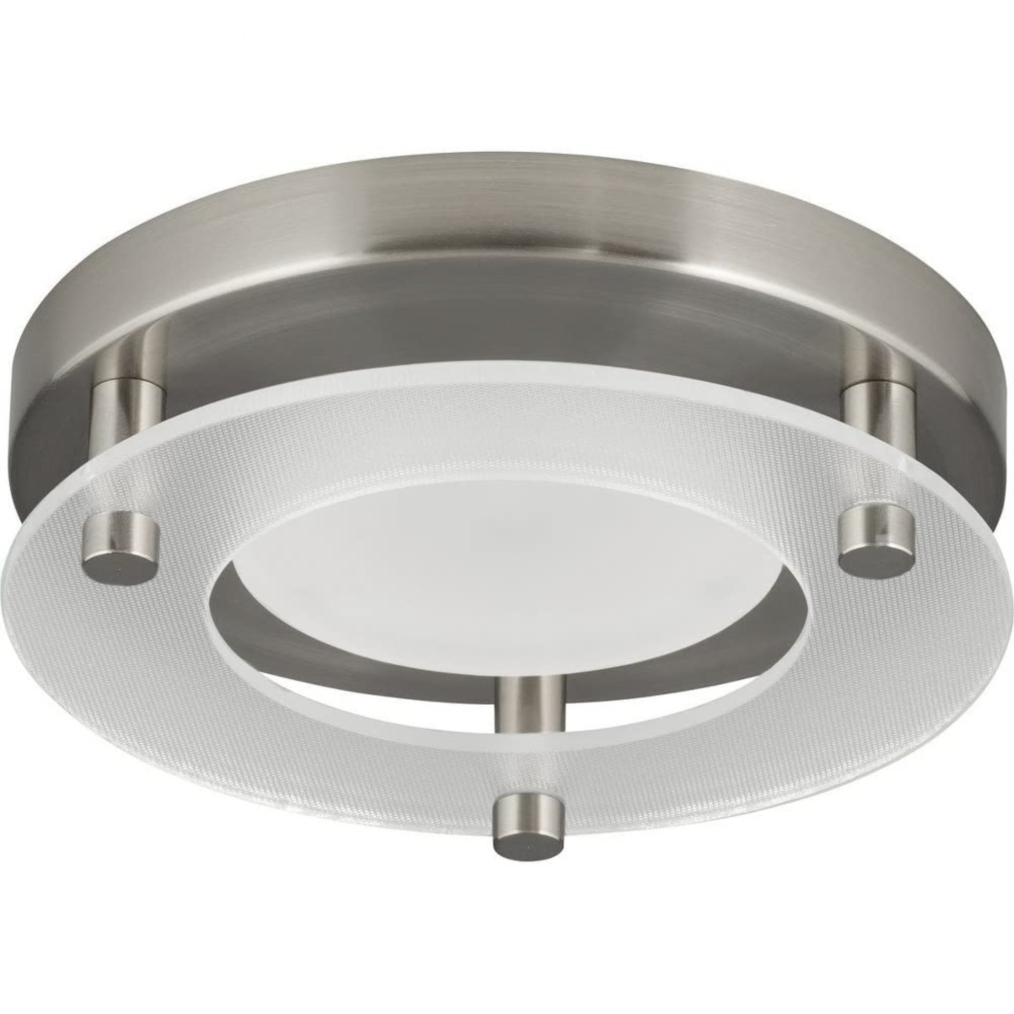 Progress Lighting, P8247 Collection, 1-Light Flush Mount, Brushed Nickel, Steel, Shade Included