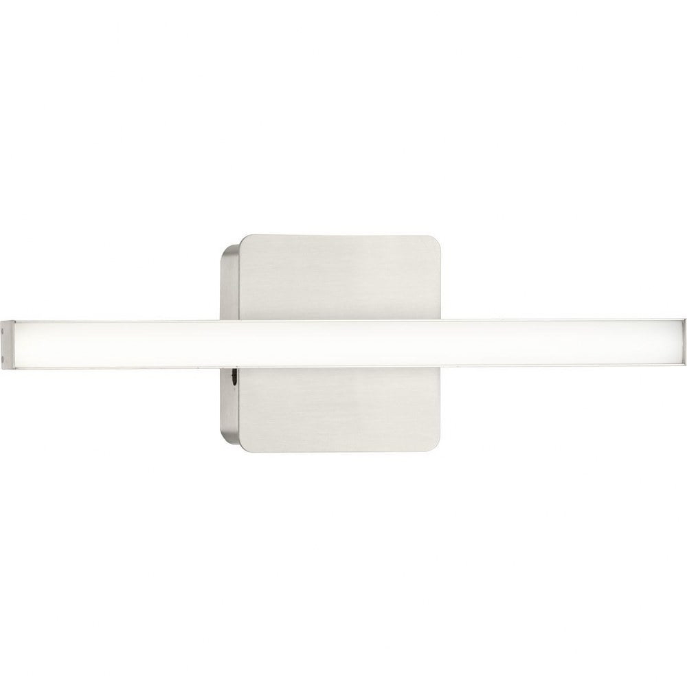 Progress Lighting Phase 4 1-Light LED Linear Vanity Light, Brushed Nickel, Rectangular Acrylic Shade