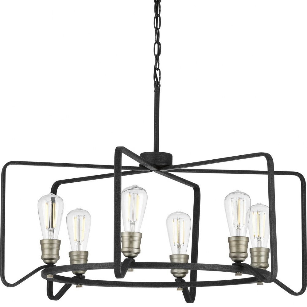 P400154-071-Progress Lighting-Foster - Chandeliers Light - 6 Light in Farmhouse style - 30 Inches wide by 14 Inches high     -Traditional Installation