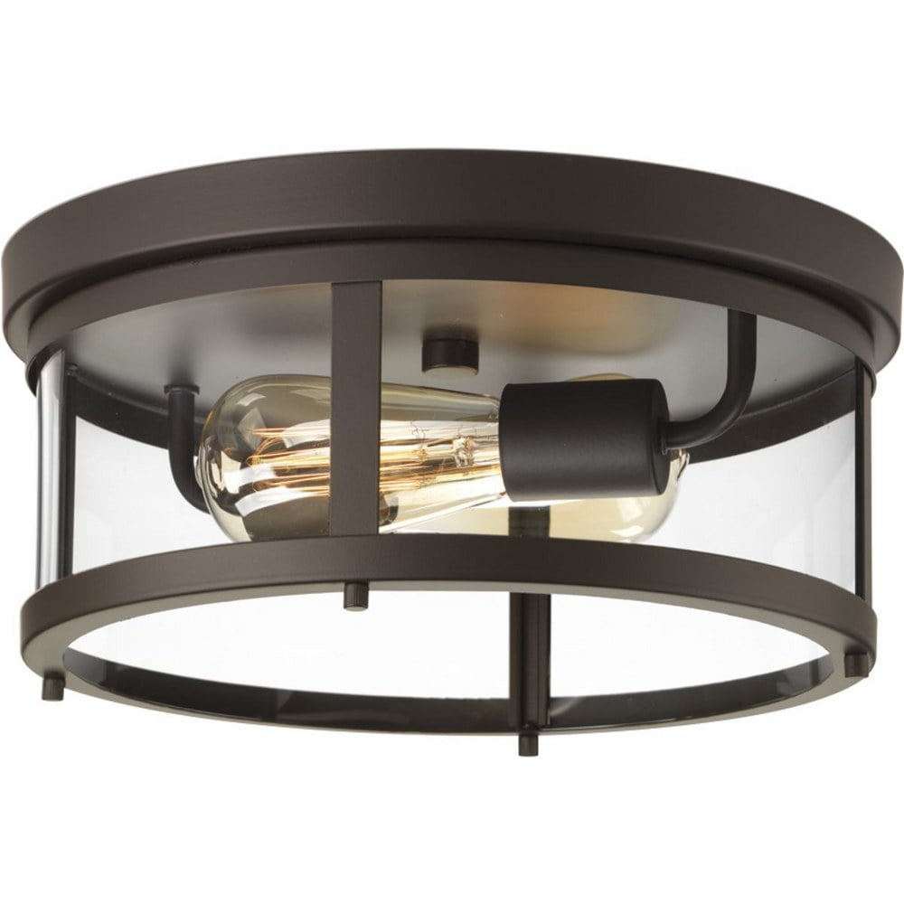 Progress Lighting - Two Light Flush Mount - Outdoor - Gunther - Outdoor Light -